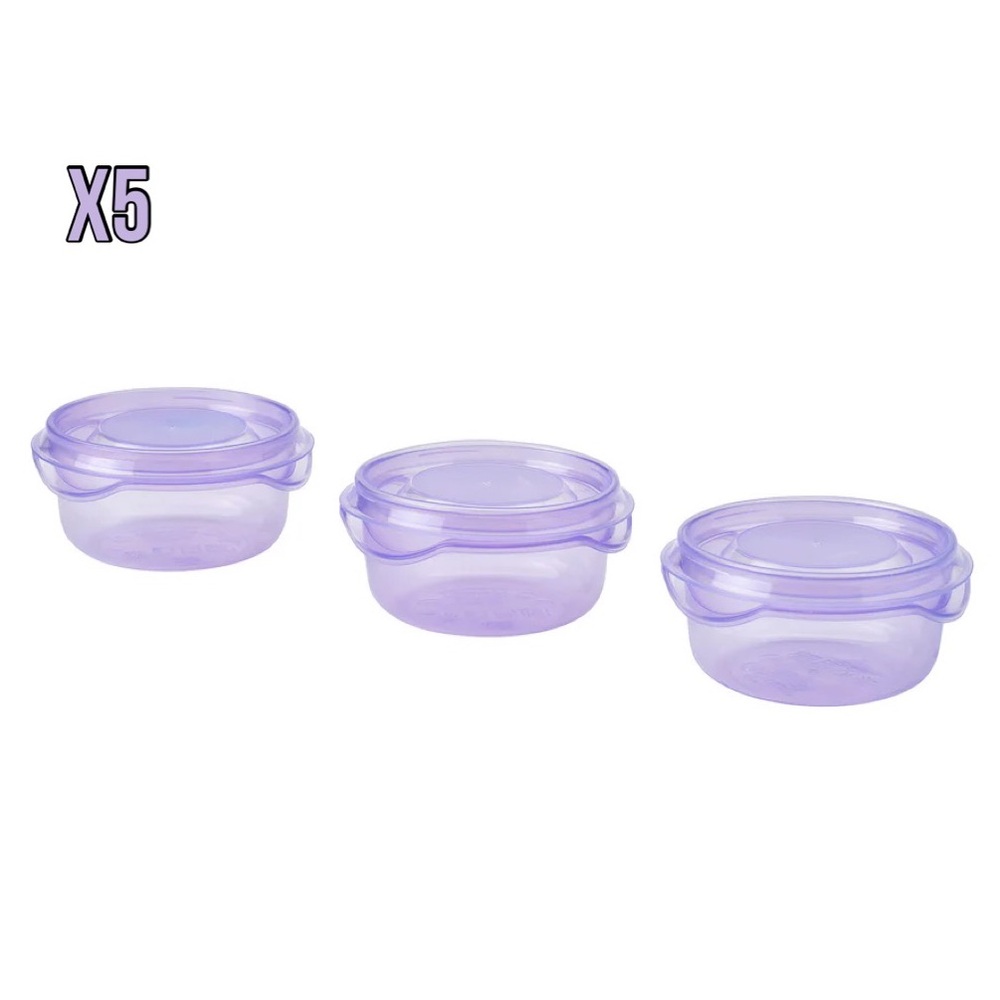 5 Packs Purple Round Containers 2oz